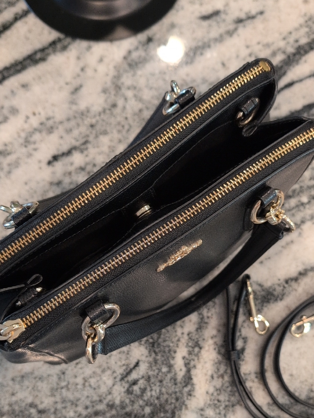 Coach Chelsea Mini Black Pebbled Leather Dome Satchel Bag & Matching Wallet - Picture 2 of 16